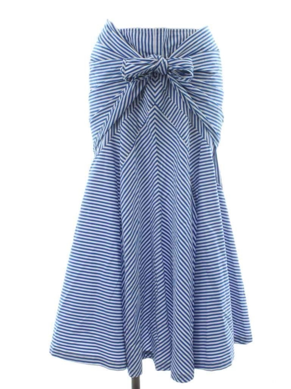 Câllas Milano Blue & White Striped Bow Front Drop Waist Skirt